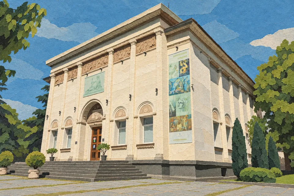 Fasáda Státního muzea umění Adžárie v Batumi.