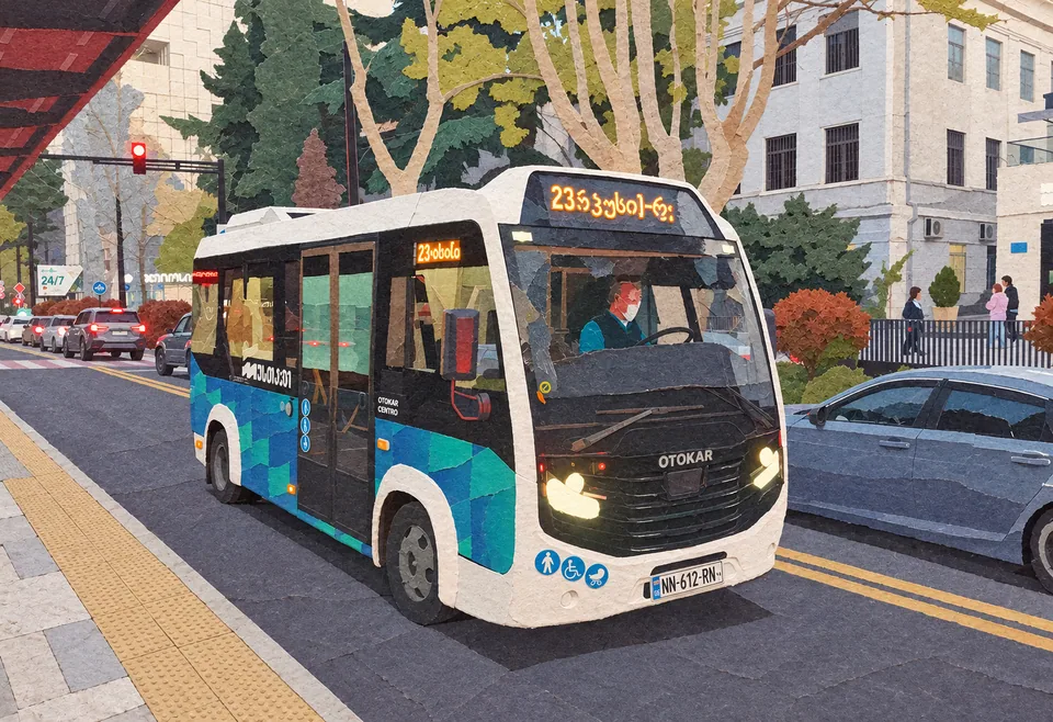 Autobus Otokar Centro na lince 23 v Tbilisi.